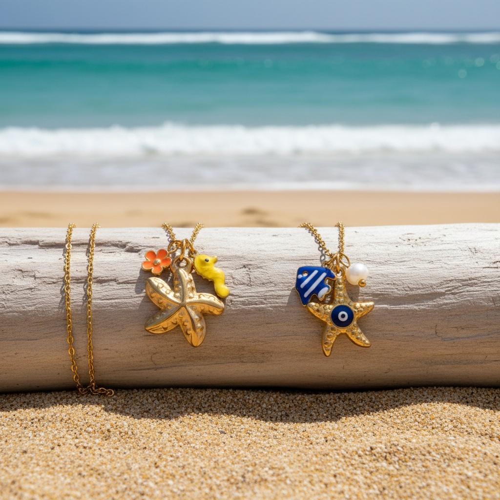 Women's 18K Real Plated Stainless Steel Starfish Necklace